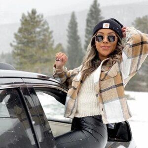 Carhartt | Black Knit Cuffed Foldover Beanie Hat | Size One Size Fits Most